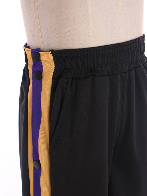 Kids Boys Side Slit Buttons Color Block Sweatpants for Sports thumb