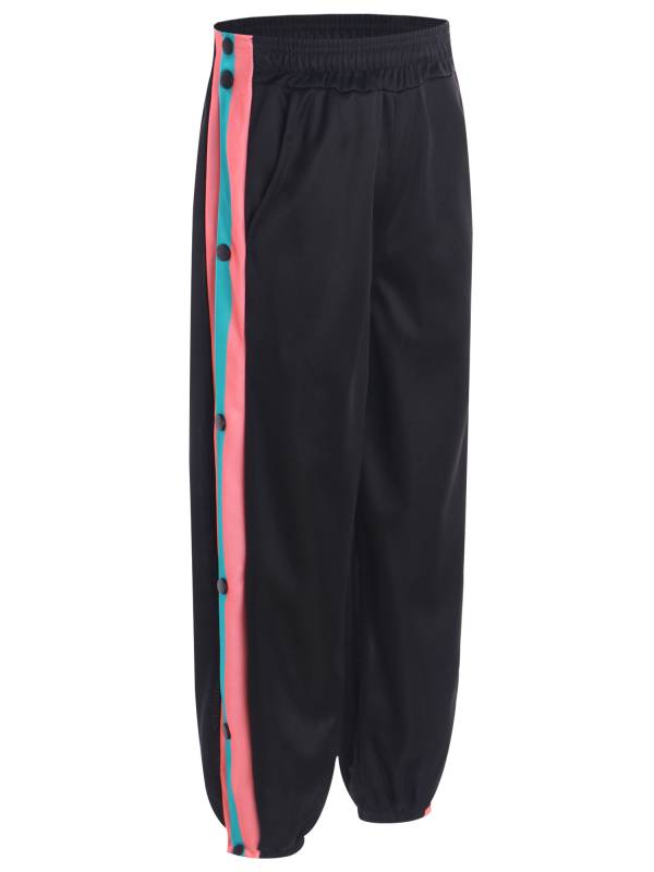Kids Boys Side Slit Buttons Color Block Sweatpants for Sports thumb