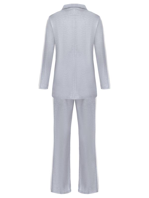 Women 2pcs Lapel Buttoned Blazer and Pants Formal Suit for Party Work thumb