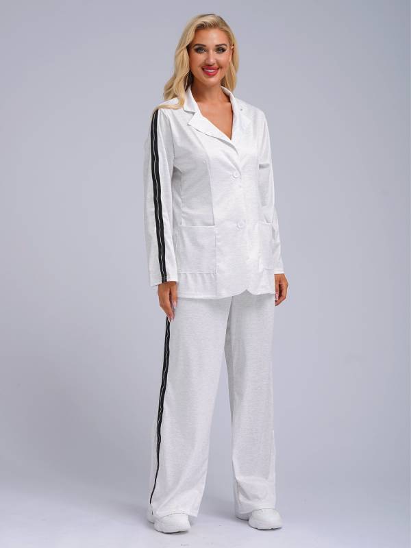 Women 2pcs Lapel Buttoned Blazer and Pants Formal Suit for Party Work thumb