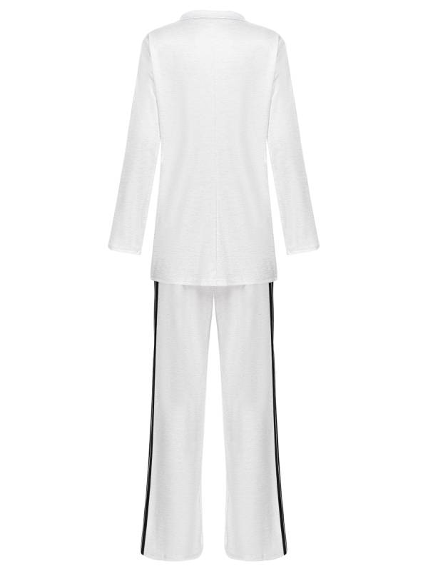 Women 2pcs Lapel Buttoned Blazer and Pants Formal Suit for Party Work thumb