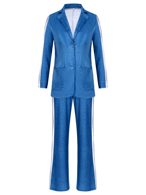 Women 2pcs Lapel Buttoned Blazer and Pants Formal Suit for Party Work thumb