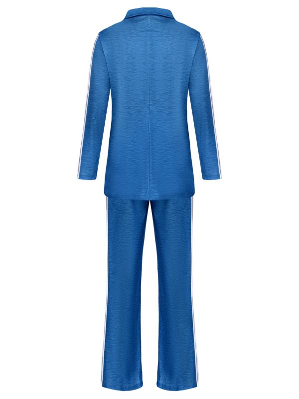 Women 2pcs Lapel Buttoned Blazer and Pants Formal Suit for Party Work thumb