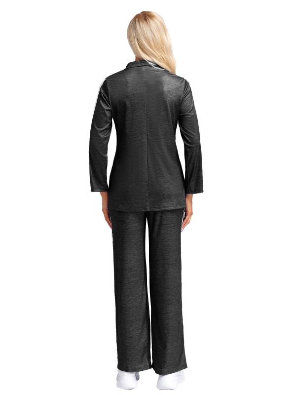 Women 2pcs Lapel Buttoned Blazer and Pants Formal Suit for Party Work thumb