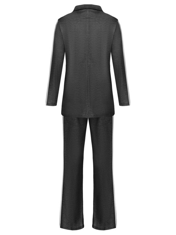 Women 2pcs Lapel Buttoned Blazer and Pants Formal Suit for Party Work thumb