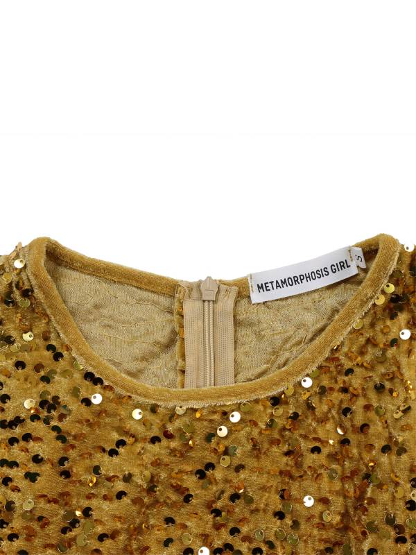 Women Long Sleeve Round Neck Sequin A-line Dress for Cocktail thumb