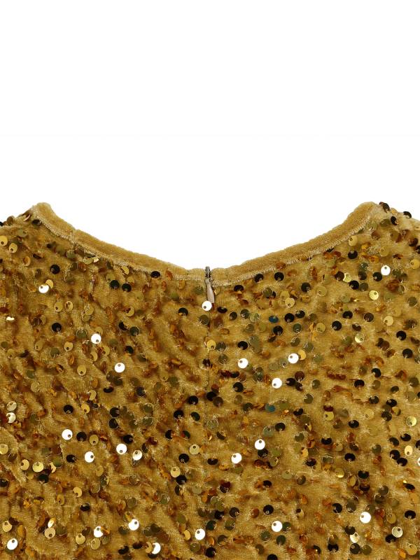 Women Long Sleeve Round Neck Sequin A-line Dress for Cocktail thumb