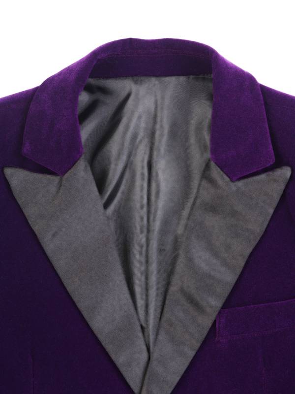 Kids Boys Long Sleeve Lapel Velvet Gentleman Formal Blazer thumb
