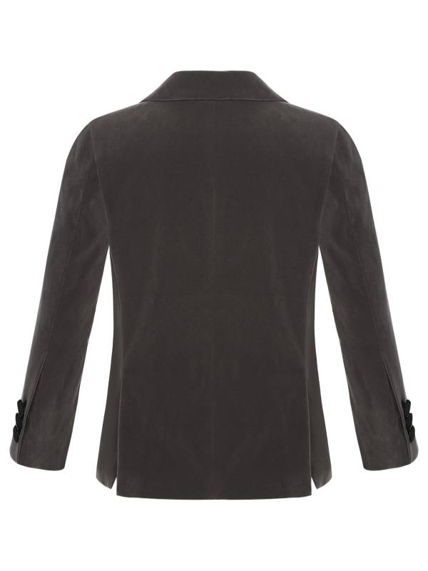 Kids Boys Long Sleeve Lapel Velvet Gentleman Formal Blazer thumb
