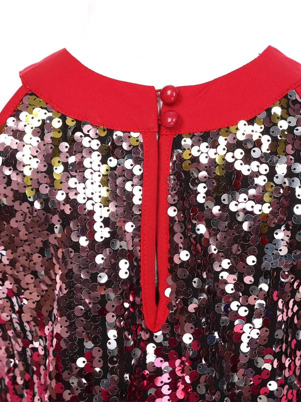 Kids Girls Sleeveless Glittery Sequins Dress for Birthday Party thumb