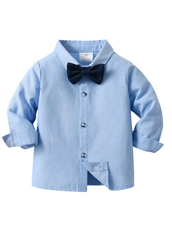 Baby/Toddler Boys Long Sleeve Bowknot Shirts and Vest with Pants Formal Suit thumb
