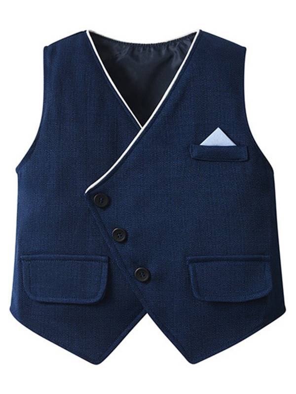 Baby/Toddler Boys Long Sleeve Bowknot Shirts and Vest with Pants Formal Suit thumb