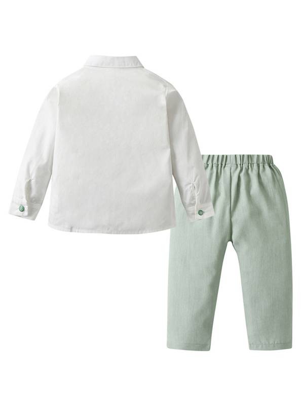 Baby/Toddler Boys Long Sleeve Bowknot Shirts and Vest with Pants Formal Suit thumb