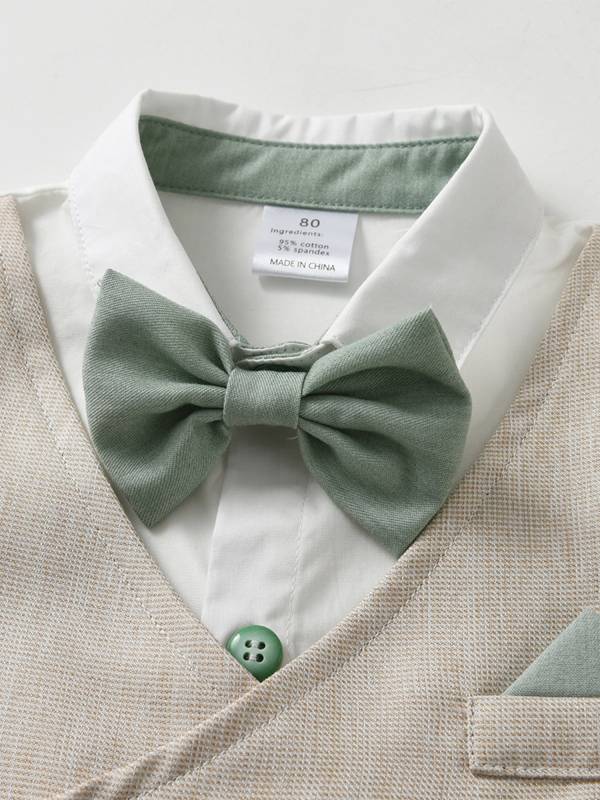 Baby/Toddler Boys Long Sleeve Bowknot Shirts and Vest with Pants Formal Suit thumb