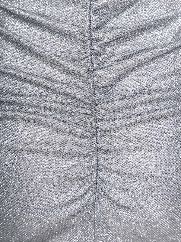 Women Sleeveless V Neck Glittery Ruffled Cocktail Dress thumb