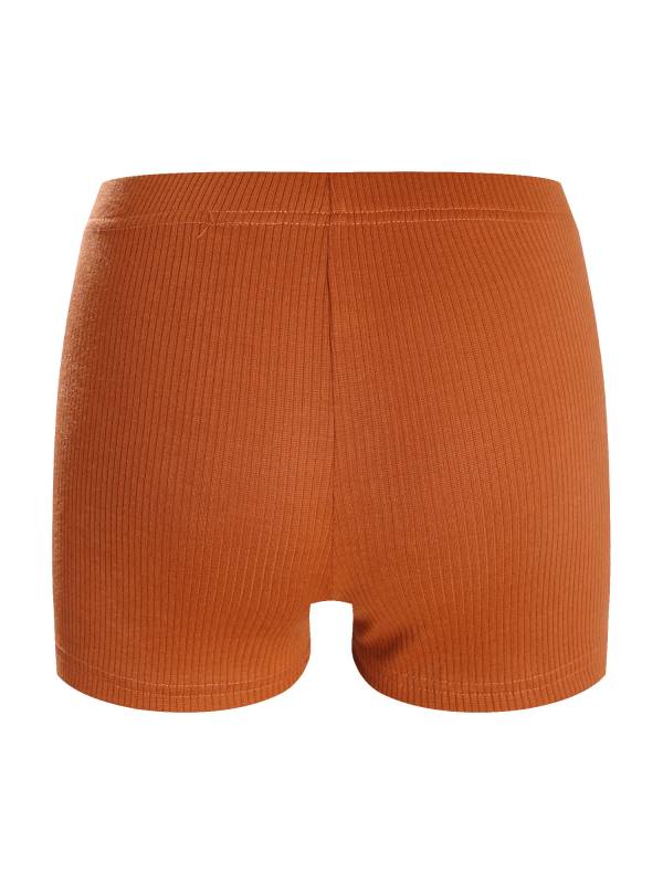 Women High Waist Ribbed Knitted Sports Shorts thumb
