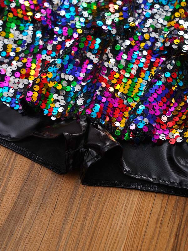 Kids Girls Backless Sequins Ballet Dance Unitard Jazz Costumes thumb