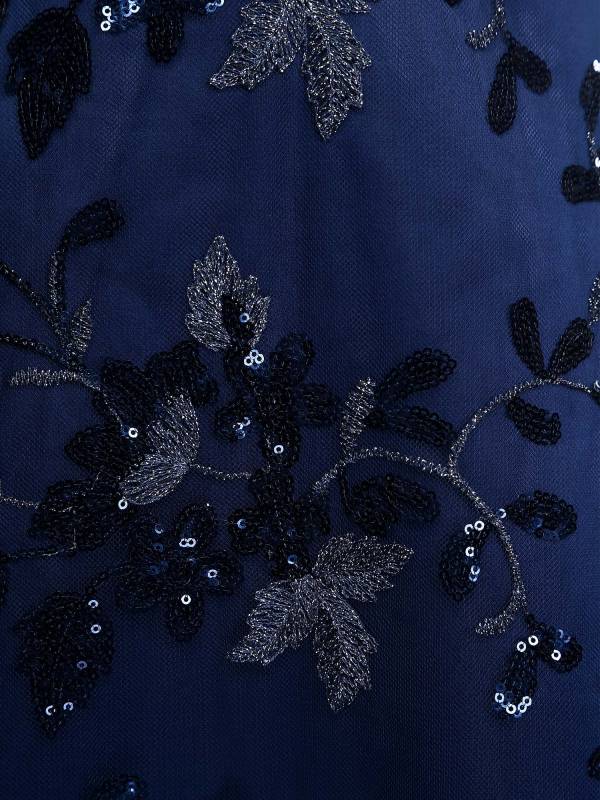 Women Sleeveless V-neck Sequins Embroidered Ankle Length Dress for Cocktail thumb