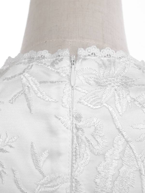 Kids Girls Sleeveless Lace A-line Flower-Girl Dress with Belt for Communion thumb