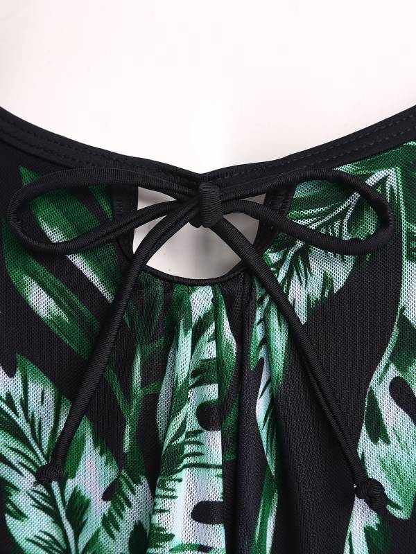 Women Two Pieces Plus Size Swimsuit Swim Tops with Shorts Set thumb