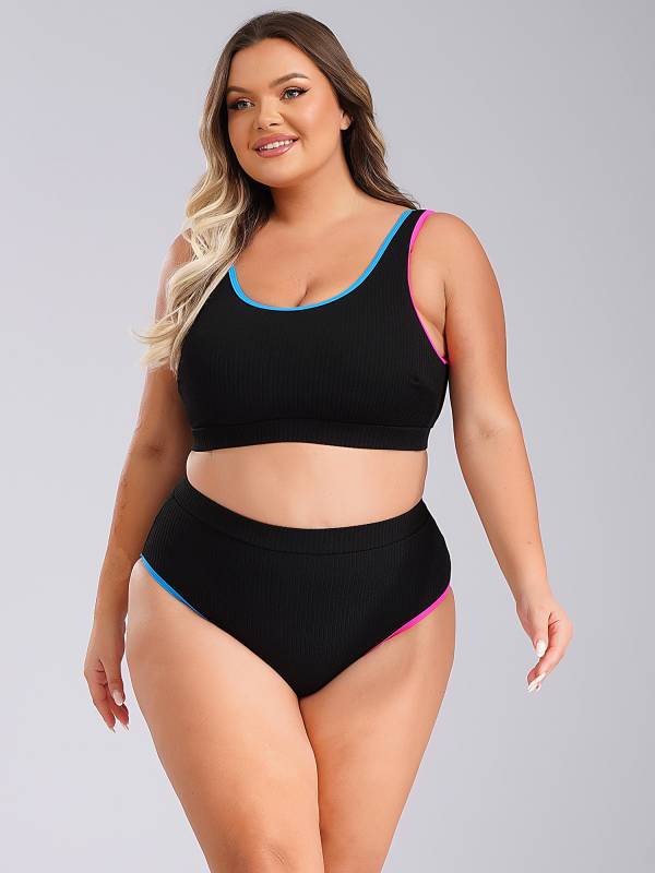 Women Two Pieces Plus Size Tie-Dye Tankini Set thumb