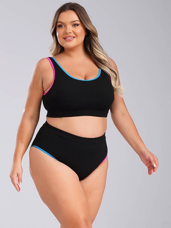 Women Two Pieces Plus Size Tie-Dye Tankini Set thumb