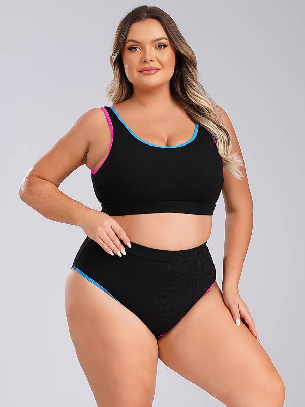 Women Two Pieces Plus Size Tie-Dye Tankini Set thumb