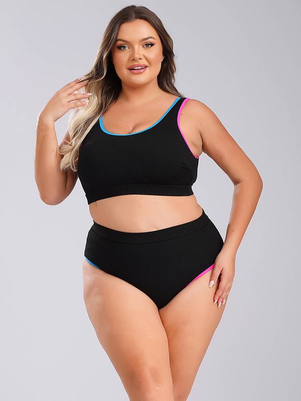 Women Two Pieces Plus Size Tie-Dye Tankini Set thumb