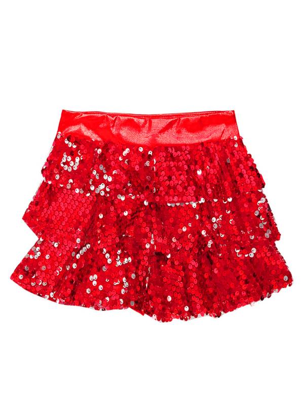 Kids Girls Jazz Dance Costume Sequins Ruffles Cross Back Crop Top with Culottes thumb