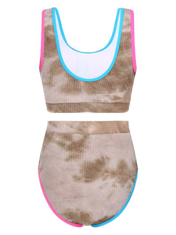 Women Two Pieces Plus Size Tie-Dye Tankini Set thumb
