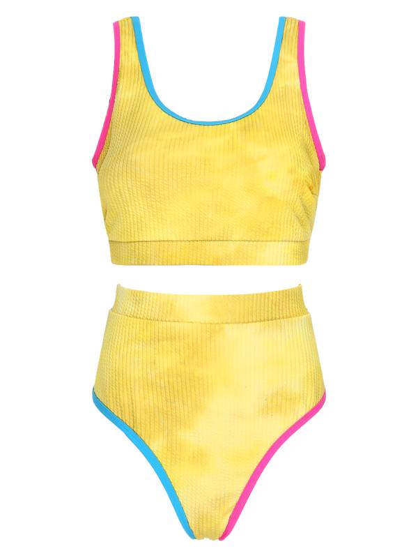 Women Two Pieces Plus Size Tie-Dye Tankini Set thumb