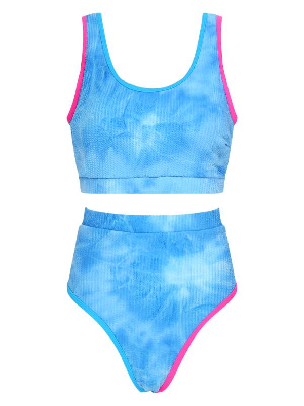 Women Two Pieces Plus Size Tie-Dye Tankini Set thumb