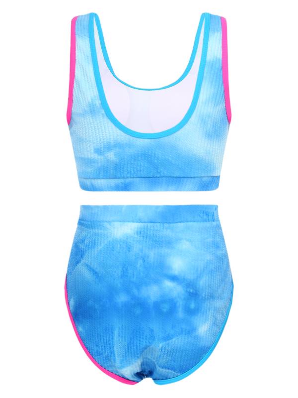 Women Two Pieces Plus Size Tie-Dye Tankini Set thumb