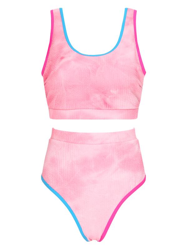 Women Two Pieces Plus Size Tie-Dye Tankini Set thumb
