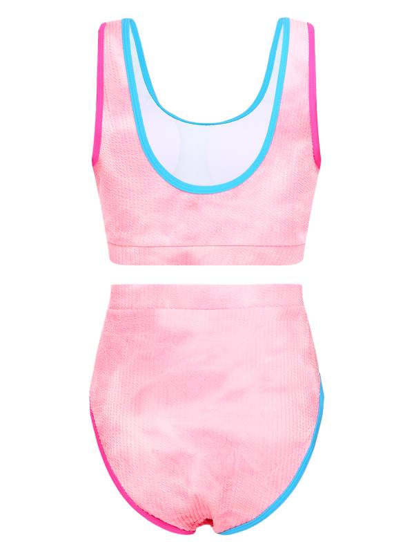 Women Two Pieces Plus Size Tie-Dye Tankini Set thumb