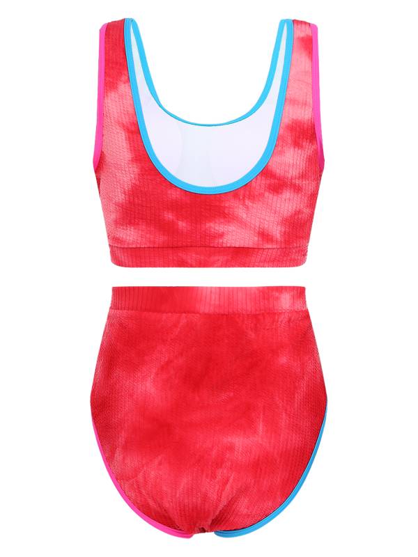 Women Two Pieces Plus Size Tie-Dye Tankini Set thumb