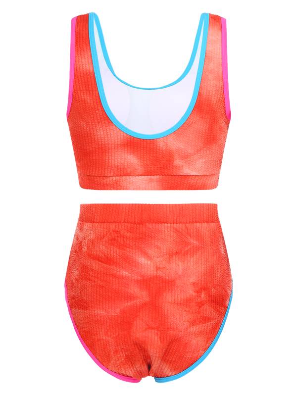 Women Two Pieces Plus Size Tie-Dye Tankini Set thumb