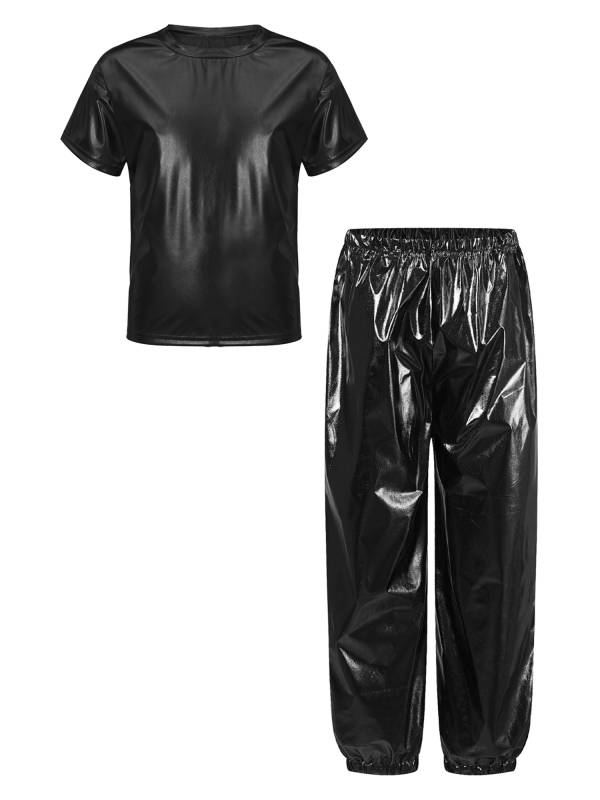 Unisex Kids Hip Hop Dance Outfit 2-Piece Set for Jazz Hip Hop Performance thumb