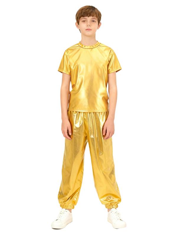 Unisex Kids Hip Hop Dance Outfit 2-Piece Set for Jazz Hip Hop Performance thumb
