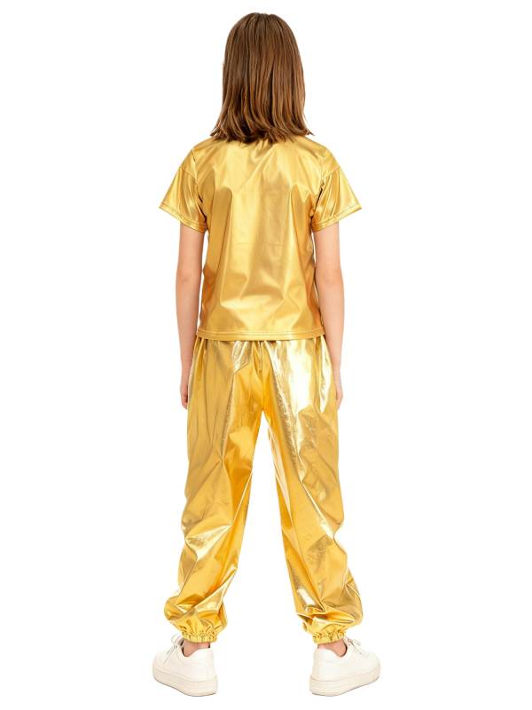 Unisex Kids Hip Hop Dance Outfit 2-Piece Set for Jazz Hip Hop Performance thumb