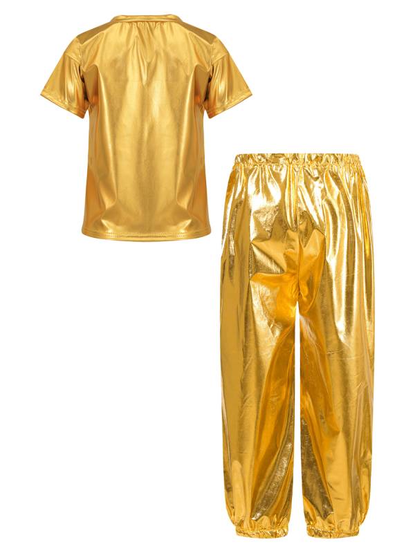 Unisex Kids Hip Hop Dance Outfit 2-Piece Set for Jazz Hip Hop Performance thumb