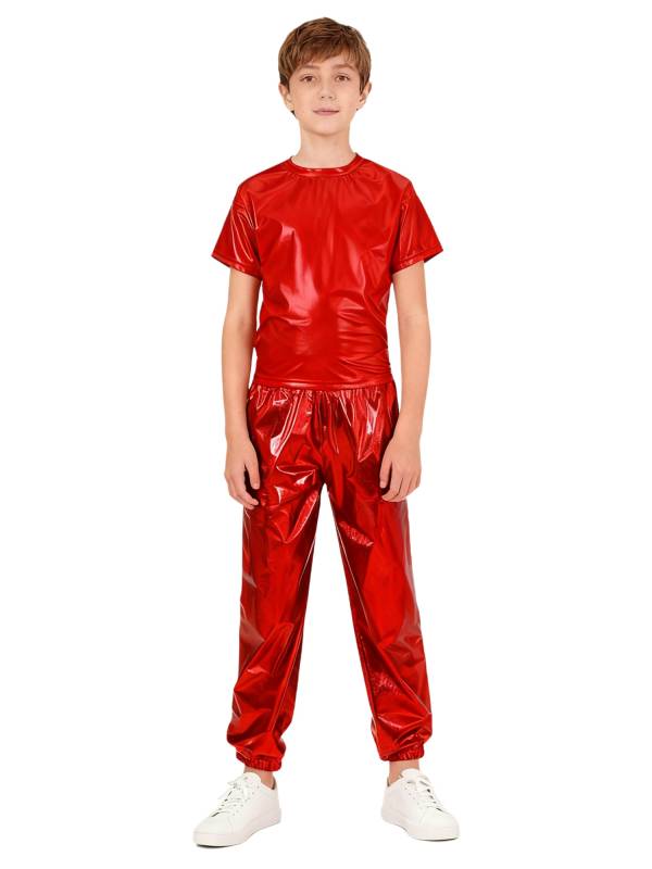 Unisex Kids Hip Hop Dance Outfit 2-Piece Set for Jazz Hip Hop Performance thumb