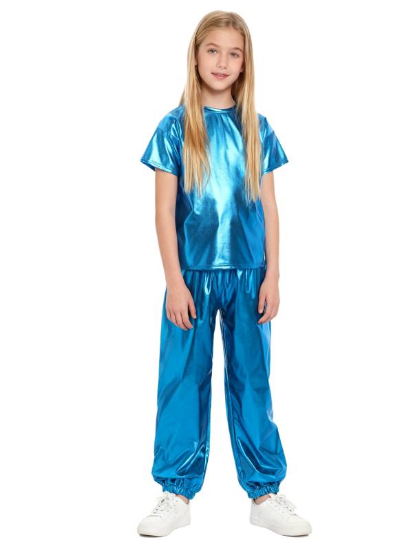 Unisex Kids Hip Hop Dance Outfit 2-Piece Set for Jazz Hip Hop Performance thumb