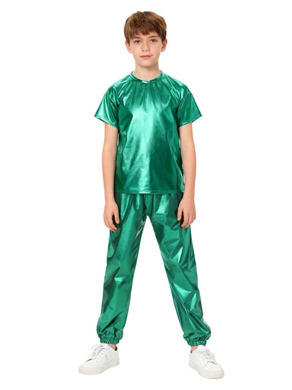 Unisex Kids Hip Hop Dance Outfit 2-Piece Set for Jazz Hip Hop Performance thumb