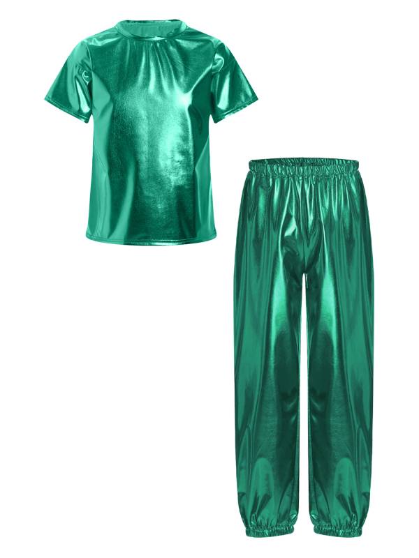 Unisex Kids Hip Hop Dance Outfit 2-Piece Set for Jazz Hip Hop Performance thumb