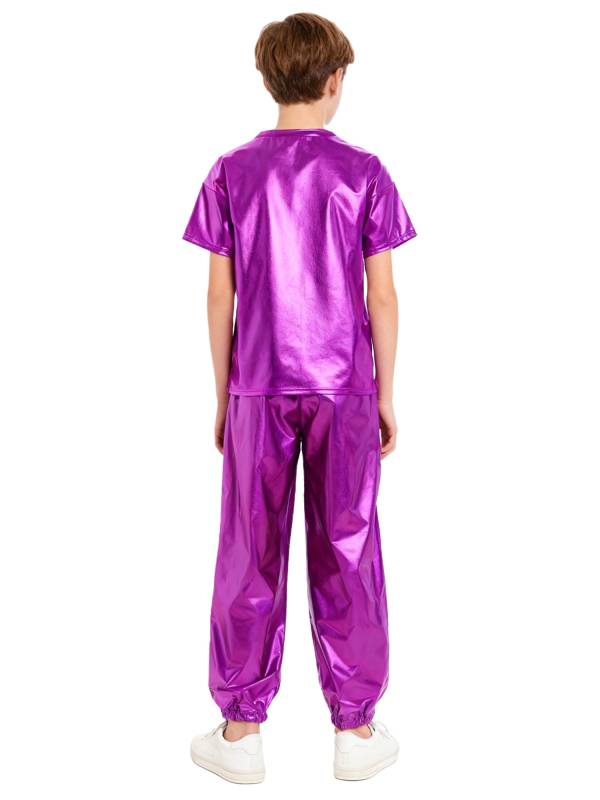 Unisex Kids Hip Hop Dance Outfit 2-Piece Set for Jazz Hip Hop Performance thumb