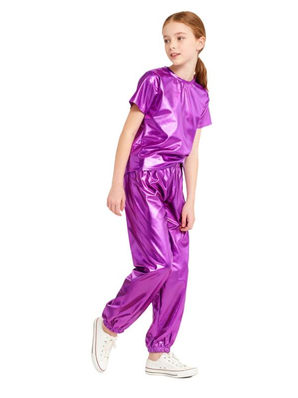 Unisex Kids Hip Hop Dance Outfit 2-Piece Set for Jazz Hip Hop Performance thumb
