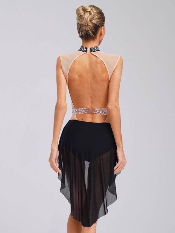 Women Lyrical Dance Dress Neck Sleeveless Backless thumb