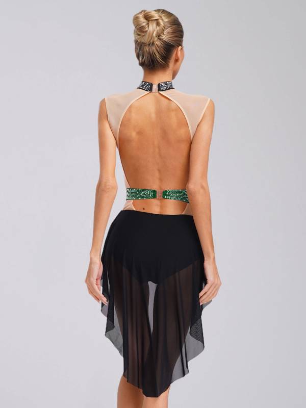 Women Lyrical Dance Dress Neck Sleeveless Backless thumb