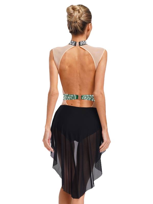 Women Lyrical Dance Dress Neck Sleeveless Backless thumb